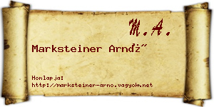 Marksteiner Arnó névjegykártya